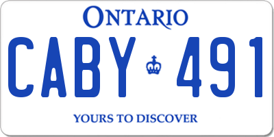 ON license plate CABY491