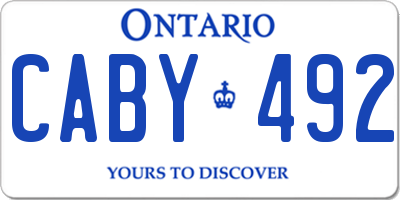 ON license plate CABY492