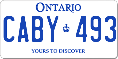 ON license plate CABY493