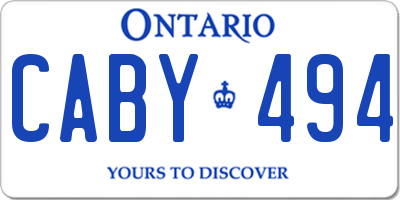 ON license plate CABY494