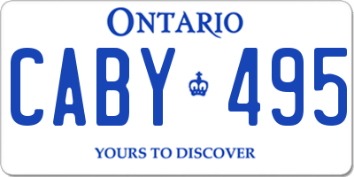 ON license plate CABY495