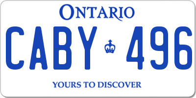 ON license plate CABY496