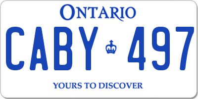 ON license plate CABY497