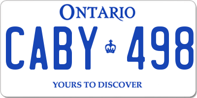 ON license plate CABY498