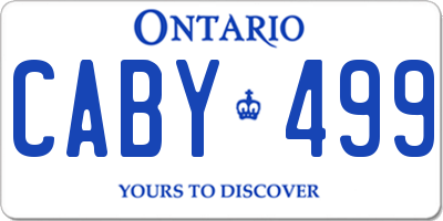 ON license plate CABY499