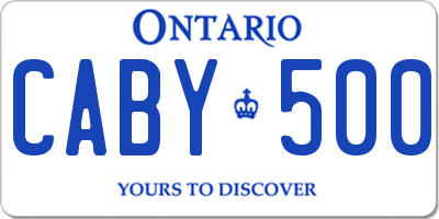 ON license plate CABY500