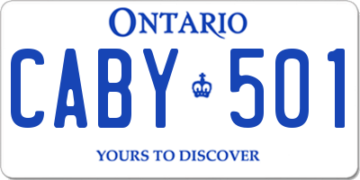 ON license plate CABY501