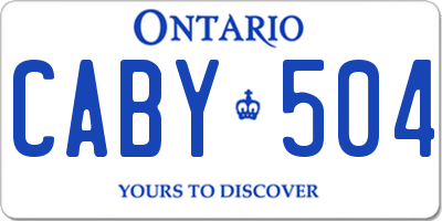 ON license plate CABY504