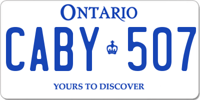 ON license plate CABY507