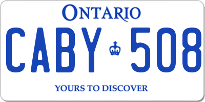 ON license plate CABY508