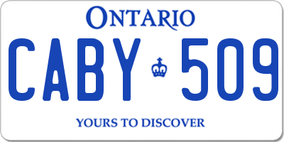 ON license plate CABY509