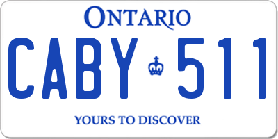 ON license plate CABY511