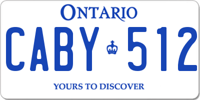 ON license plate CABY512