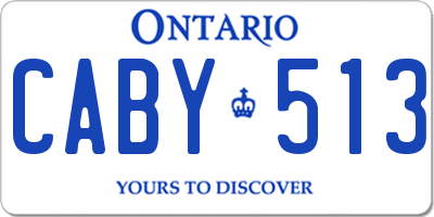 ON license plate CABY513