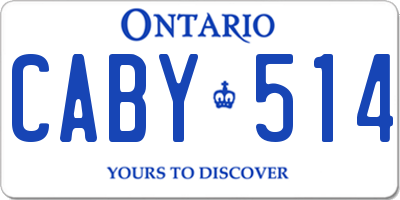 ON license plate CABY514