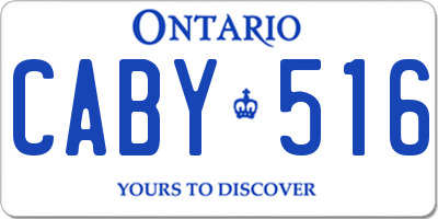 ON license plate CABY516