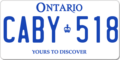 ON license plate CABY518