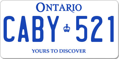 ON license plate CABY521