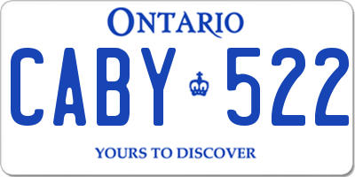 ON license plate CABY522