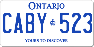 ON license plate CABY523