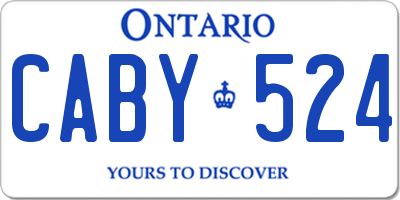 ON license plate CABY524