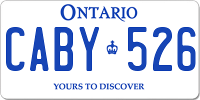 ON license plate CABY526