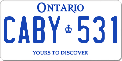 ON license plate CABY531