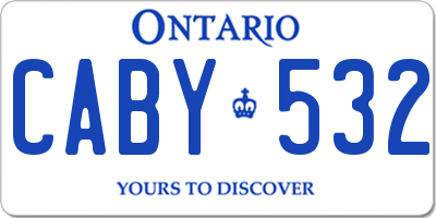 ON license plate CABY532