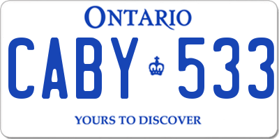 ON license plate CABY533