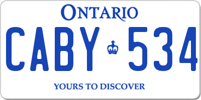 ON license plate CABY534