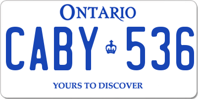 ON license plate CABY536