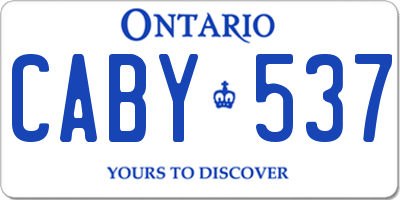 ON license plate CABY537