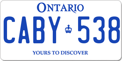 ON license plate CABY538