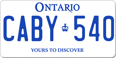 ON license plate CABY540