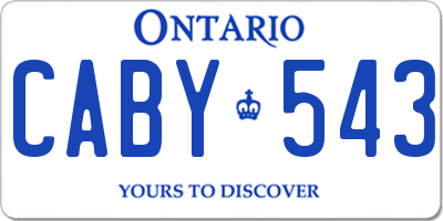 ON license plate CABY543