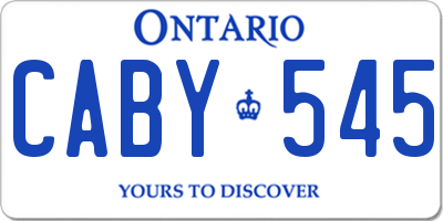 ON license plate CABY545