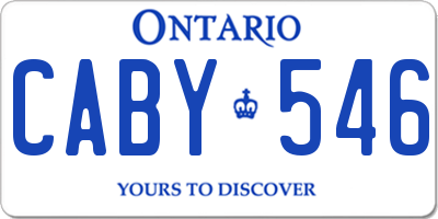 ON license plate CABY546