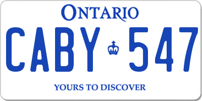 ON license plate CABY547