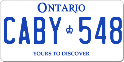 ON license plate CABY548