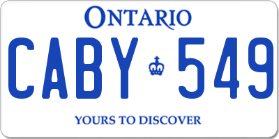 ON license plate CABY549