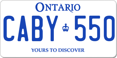 ON license plate CABY550