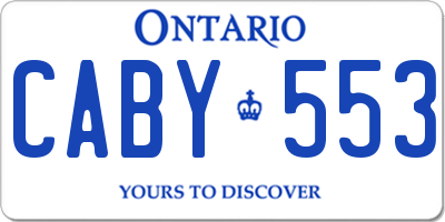 ON license plate CABY553