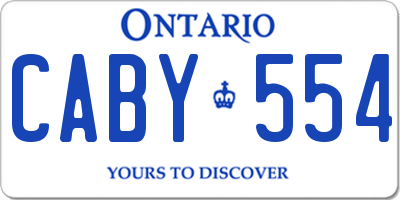 ON license plate CABY554