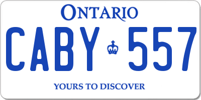 ON license plate CABY557