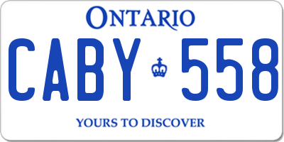 ON license plate CABY558