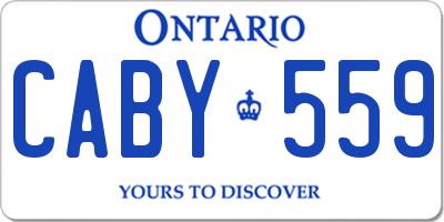 ON license plate CABY559