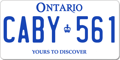 ON license plate CABY561