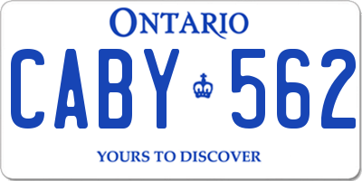 ON license plate CABY562