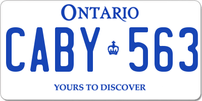 ON license plate CABY563