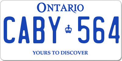 ON license plate CABY564